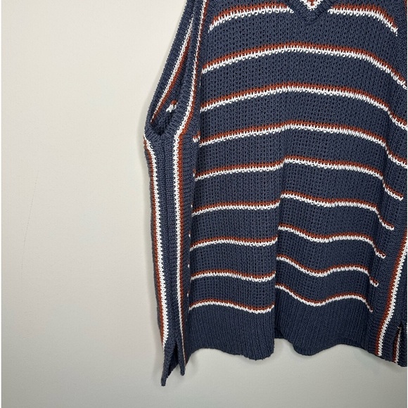 Madewell Gray and Orange V-Neck Sweater - Picture 9 of 16
